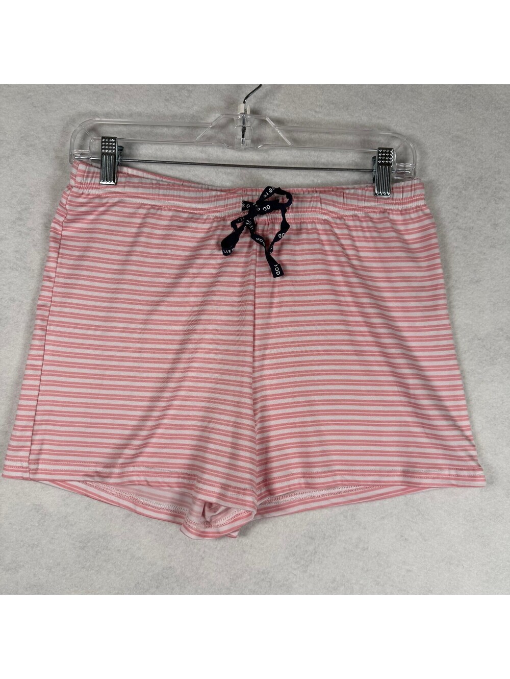 Life is Good Sleep Pink Striped Women's Sleep Pajama Shorts Soft Size Small
